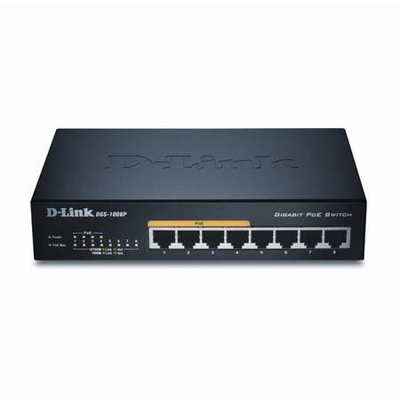 D-LINK 8-Port Gigabit Unmanaged Desktop Switch w/ 4 PoE Ports DGS-1008P